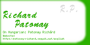 richard patonay business card