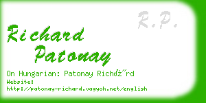 richard patonay business card
